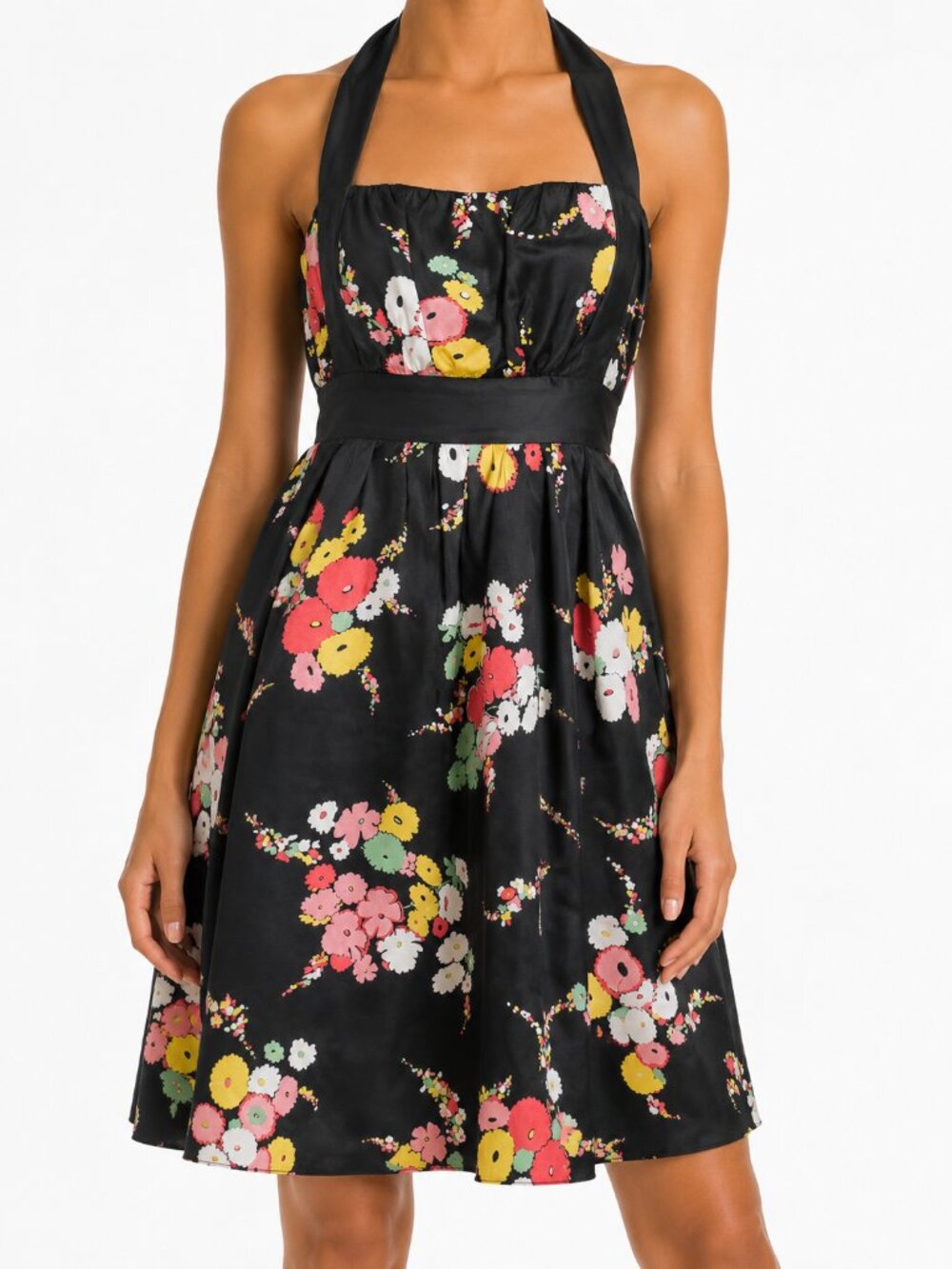 Moulinette Soeurs Anthropologie 100% Silk Floral Halter Dress | 2